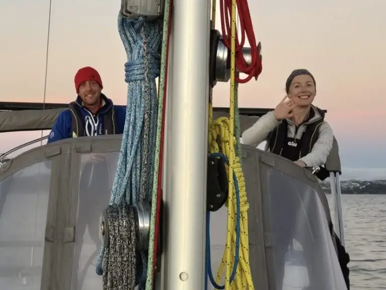 chris and jen with mast