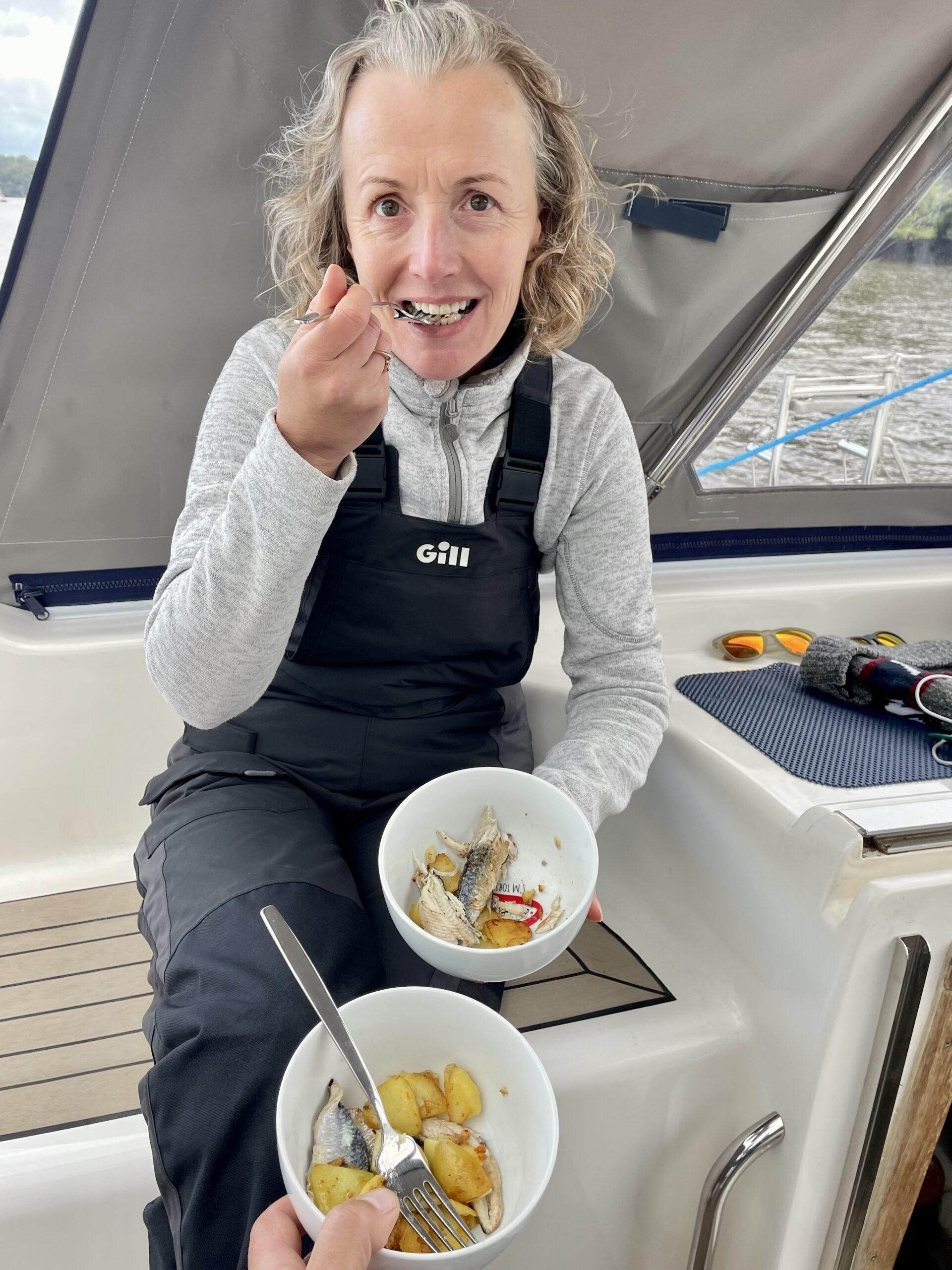 Mackerel with bubble and squeak in Dittisham