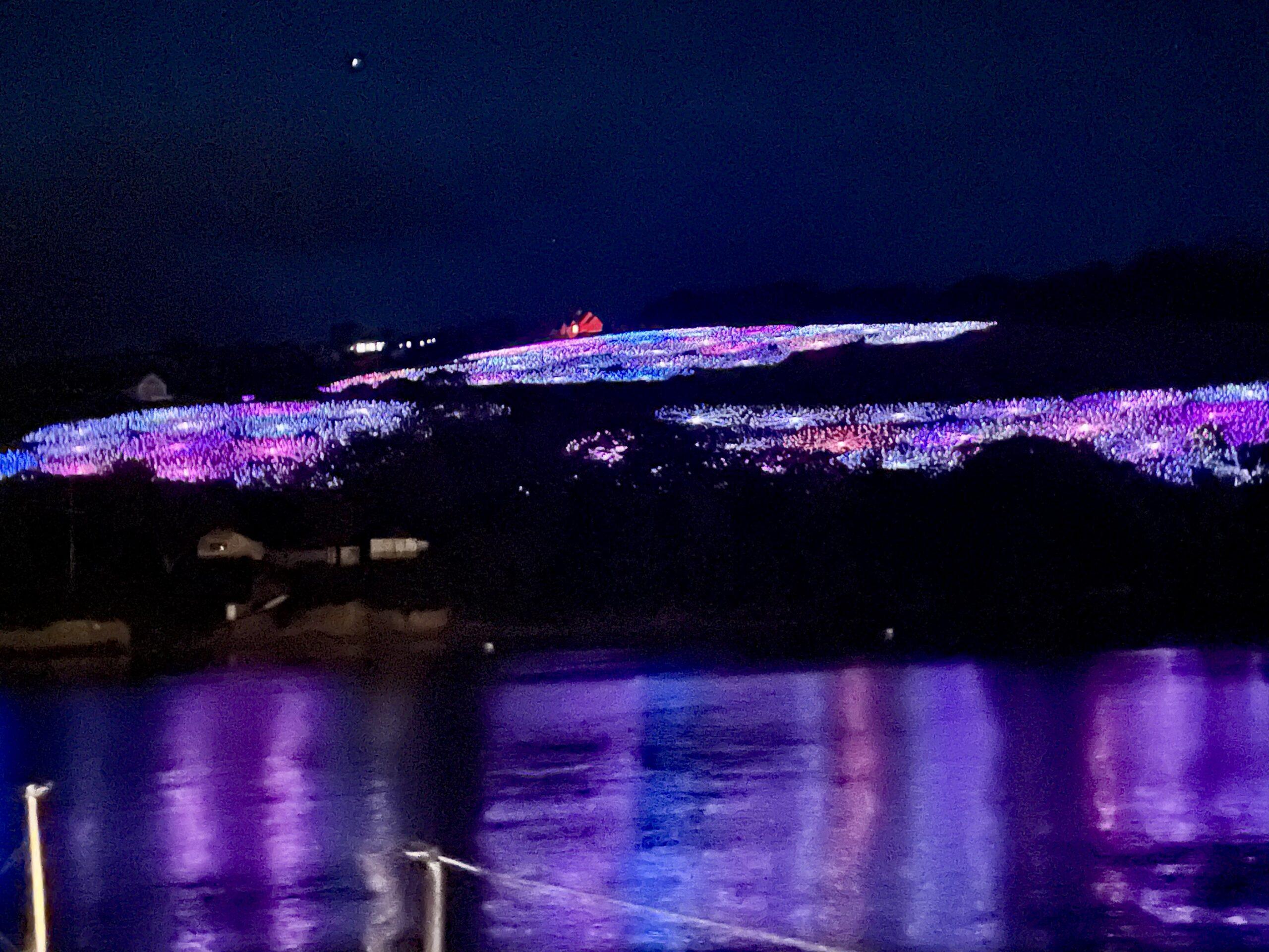Festival of light preparations on the side of the Salcombe Valley