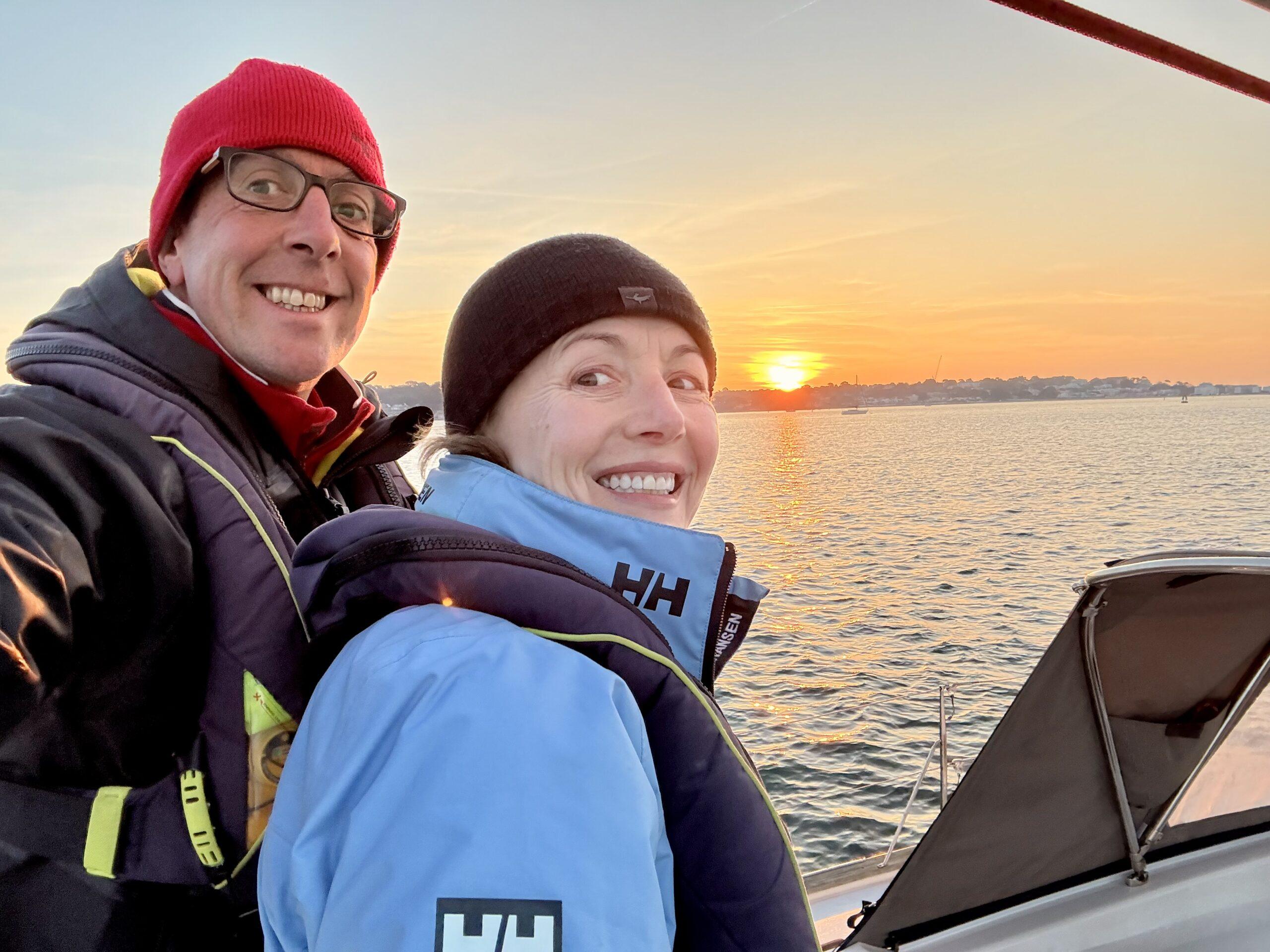 Saying goodbye to Poole Harbour as the sun rose