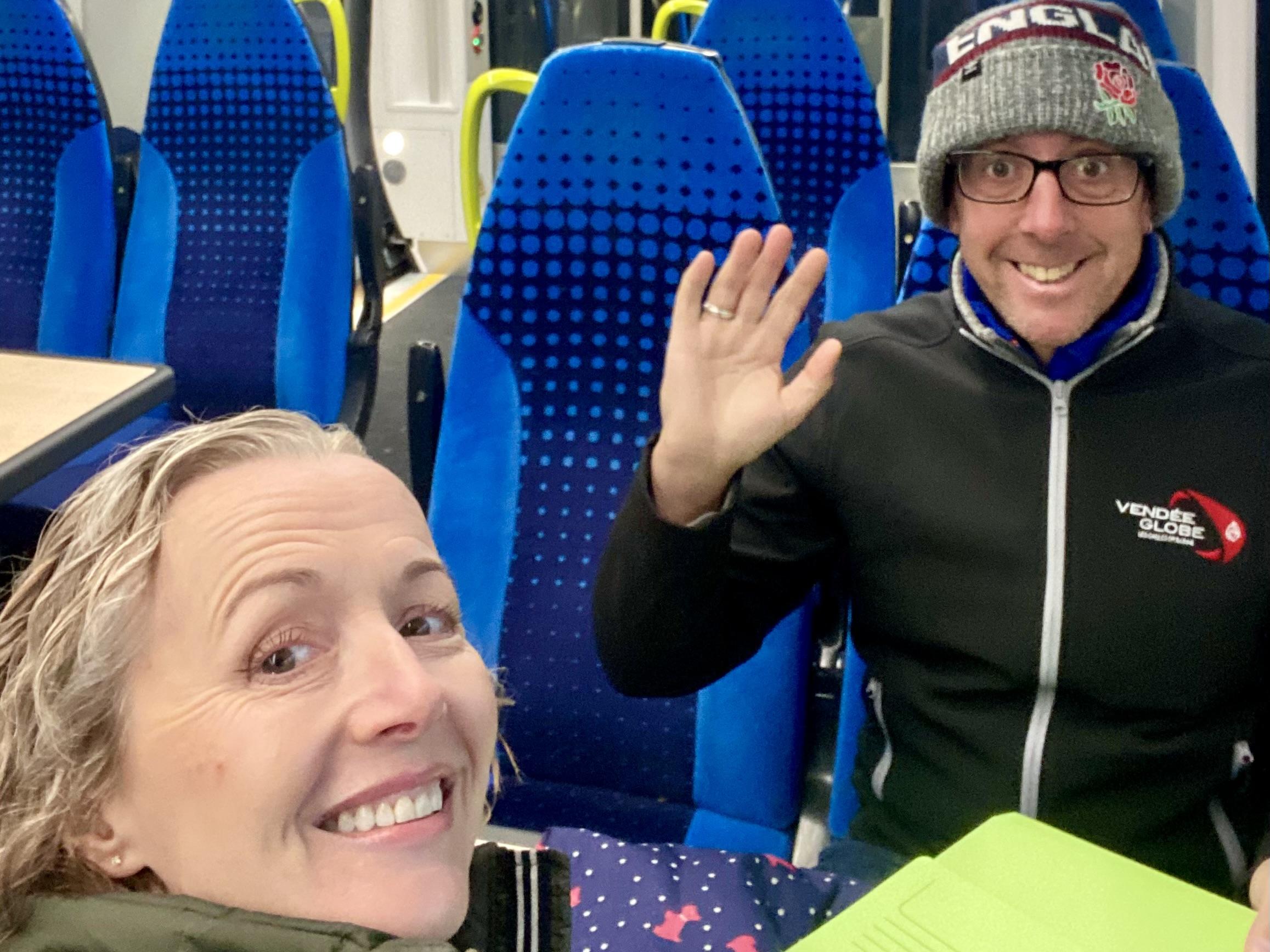 On the train to Manchester to apply for our French Visa