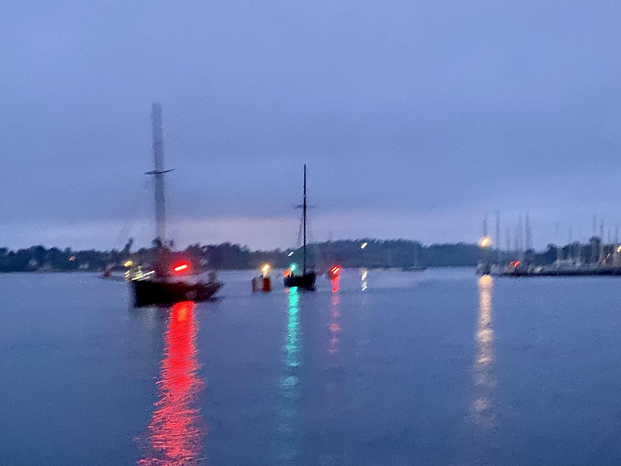 A parade of yachts follow us out of L’Aber Wrac’h toward the Chenal du Four